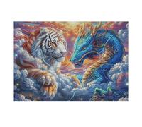Puzzle De 300 Pièces pour Adultes Dragon Cascade forêt 300 PCS 40x28cm Cadeau De Graduation pour Étudiants Idéal pour Entraînement Cérébral Détente Après Les Études