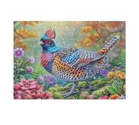 Puzzle De 300 Pièces pour Adultes Faisan dans Les Fleurs 300 PCS 40x28cm Activité Soirée De Fête Parfait pour Noël Nouvel an Rassemblements Famille Amis Temps Amusant