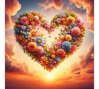 Puzzle de 300 pièces pour Adultes,Fleurs d'amour DIY Puzzles Divertissement Créatif,Puzzle Classiques,Cadeaux pour Art Mural(35 x 35 cm)