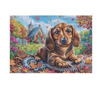 Puzzle De 300 Pièces pour Adultes Golden Retriever Automne Forêt 40x28cm Cadeau De Graduation pour Étudiants Idéal pour Entraînement Cérébral Détente Après Les Études