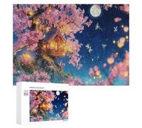 Puzzle de 300 pièces pour Adultes la cabane dans Les cerisiers Puzzle en Bois Puzzle Impossible Puzzles pour Adultes Jeu,Adolescent Enfant Fille garçons