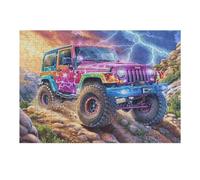 Puzzle De 300 Pièces pour Adultes Lightning Jeep Tout-Terrain 300 PCS 40x28cm Niveau Débutant pour Nouveaux Joueurs Assemblage Facile Expérience Fluide Adapté À Tous Les Âges