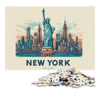 Puzzle de 300 pièces pour Adultes - New York emblématique - Puzzle en Bois pour Enfants - Jouet de Divertissement Familial - 300 pièces (40 x 28 cm)