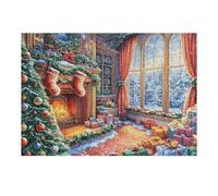 Puzzle De 300 Pièces pour Adultes Noël Cœur Couronne 40x28cm Niveau Expert Puzzle Stimulant Idéal pour Collectionneurs Entraînement Pensée Logique