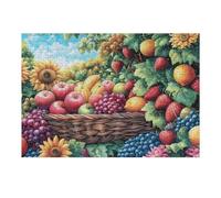 Puzzle De 300 Pièces pour Adultes Panier de Fruits Récolte 40x28cm Cadeau De Saint-Valentin pour Couples Activité De Liens Amusante Expérience Assemblage Fluide