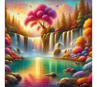 Puzzle de 300 pièces pour Adultes,Paysage du lac et de la Cascade DIY Puzzles Divertissement Créatif,Puzzle Classiques,Cadeaux pour Art Mural(35 x 35 cm)