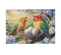 Puzzle De 300 Pièces pour Adultes Perroquet Jardin de Fleurs 40x28cm Activité Team Building pour Collègues De Bureau Jeu De Groupe Amusant Améliore La Collaboration