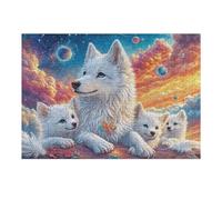 Puzzle De 300 Pièces pour Adultes Renard Blanc Parent et Son Petit 300 PCS 40x28cm Puzzle Hobby Relaxant Idéal pour Loisir Quotidien Réduit Le Stress Améliore L'Humeur Cadeau