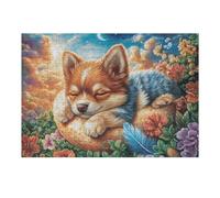 Puzzle De 300 Pièces pour Adultes Shiba Inu Automne Forêt 40x28cm Puzzle Collectionnable pour Amateurs Qualité Premium Durable Impression Vive Non Décolorable