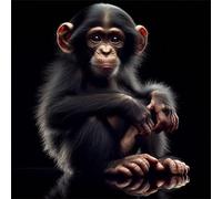 Puzzle de 300 pièces pour Adultes,Singe Noir DIY Puzzles Divertissement Créatif,Puzzle Classiques,Cadeaux pour Art Mural(35 x 35 cm)