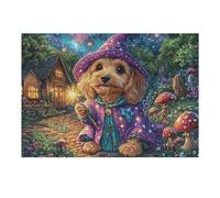 Puzzle De 300 Pièces pour Adultes Teckel Chapeau de Sorcière Halloween 40x28cm Niveau Intermédiaire Idéal pour Amélioration Compétences Entraînement Pensée Logique