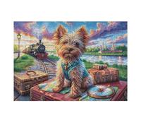 Puzzle De 300 Pièces pour Adultes Yorkshire Terrier Fleur 40x28cm Art Mural Encadrable pour Chambre Salon Bureau Décoration Unique Idéale pour Amateurs d'art