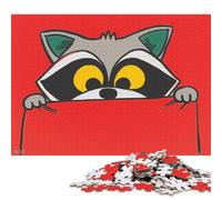 Puzzle de 300 pièces Raton Laveur Coucou pour Adultes - Cadeau d'halloween - 14 Ans et Plus - 300 pièces (40 x 28 cm)