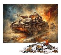 Puzzle de 300 pièces représentant des Chars de Guerre en Bois, idéal pour Adultes, Adolescents, Hommes et Femmes. Cadeau Parfait. 300 pièces (40 x 28 cm).