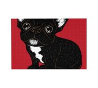 Puzzle de 300 pièces représentant Un Adorable Chiot Bouledogue français bringé - Puzzle en Bois pour Adultes et Personnes âgées