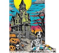 Puzzle de 300 pièces représentant une scène de maison hantée pour Halloween, pour adultes, puzzle créatif et stimulant, jeu de société difficile, jouet cadeau pour adolescents et familles (40 x 28 cm)