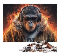 Puzzle de 300 pièces « Singe en Flammes » pour Adultes et Adolescents - Cadeau d'halloween - Puzzle en Bois éducatif - 300 pièces (40 x 28 cm)
