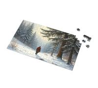 Puzzle de 300 pièces Solitude d'hiver : un homme dans la forêt enneigée Puzzle d'images de 300 pièces pour les tout-petits de 2 à 4 (500 pièces)