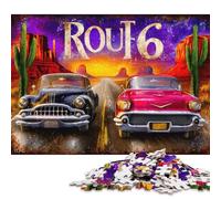 Puzzle de 300 pièces sur Le thème de la Route 66 pour Adultes - Cadeau d'halloween - Jeu éducatif - 300 pièces (40 x 28 cm)