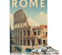 Puzzle de 300 pièces sur Rome, Ville éternelle d'histoire et de Culture, en Bois, Jeu éducatif pour Adultes (40 x 28 cm).