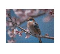 Puzzle de 300 pièces - Un petit oiseau - Puzzle personnalisé en bois pour adultes - Puzzle photo - Décoration murale pour anniversaire, mariage, Saint-Valentin, anniversaire de mariage