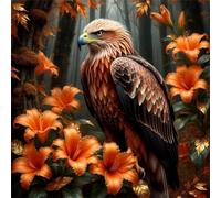 Puzzle de 35 pièces pour Adultes,Aigle Fleur de la Jungle DIY Puzzles Divertissement Créatif,Puzzle Classiques,Cadeaux pour Art Mural(12 x 12 cm)