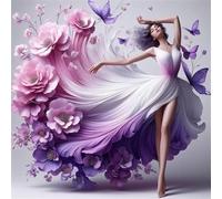 Puzzle de 35 pièces pour Adultes,Robe à Fleurs Femme DIY Puzzles Divertissement Créatif,Puzzle Classiques,Cadeaux pour Art Mural(12 x 12 cm)