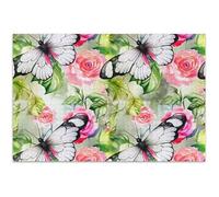 Puzzle de 500 pièces avec ailes de papillons et fleurs roses et vertes pour adultes - Art floral personnalisé - Puzzle dur personnalisé pour amis et famille - 50,5 x 37,9 cm