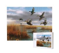 Puzzle de 500 pièces avec boîte de rangement, chasse canards sauvages volants 8 - Puzzle en bois imprimé 52 x 38 cm pour adultes et enfants - Jeu décoratif amusant en famille