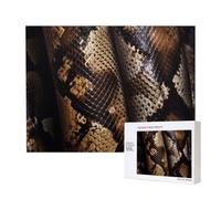Puzzle de 500 pièces avec boîte de rangement, puzzle en bois imprimé peau de serpent 52 x 38 cm pour adultes et enfants, jeu décoratif amusant en famille
