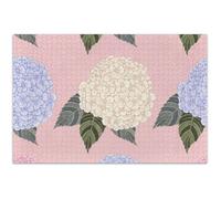 Puzzle de 500 pièces avec fleurs d'hortensia, rose pastel, bleu, œuvre d'art, imprimé animal, puzzle amusant pour adultes, éléphant blanc, cadeaux de fête, 52 x 37 cm