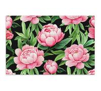 Puzzle de 500 pièces avec pivoine rose et feuilles vertes pour adultes, peinture animale, décoration amusante, cadeau pour jeu d'éléphant blanc, 52,8 x 37,9 cm