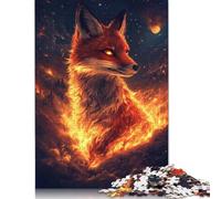 Puzzle de 500 pièces avec yeux lumineux et renard pour adultes - Jeu éducatif - Décoration familiale - 500 pièces (52 x 38 cm)
