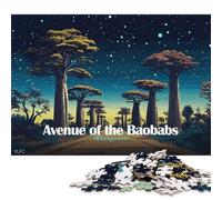 Puzzle de 500 pièces « Avenue des Baobabs », Madagascar, Puzzle carré en Bois pour Adultes et Enfants, 500 pièces (52 x 38 cm)