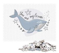 Puzzle de 500 pièces Baleine Mignonne Tu ES Un rêve Puzzle en Bois Jouet éducatif Cadeau de Noël 500 pièces (52x38cm)