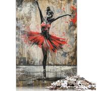 Puzzle de 500 pièces « Ballerine Graffiti » pour Adultes, en Bois, avec Plateau en Bois, Jeu éducatif et décoration intérieure (52 x 38 cm).