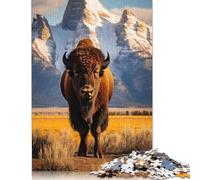 Puzzle de 500 pièces « Bison Solitaire » pour Adultes, Puzzle en Bois, Casse-tête pour Enfants, 500 pièces (52 x 38 cm)