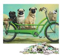 Puzzle de 500 pièces « Carlins sur Une Balade Verte » en Bois pour Adultes et Adolescents, idéal pour des soirées Jeux en Famille. 500 pièces (52 x 38 cm).