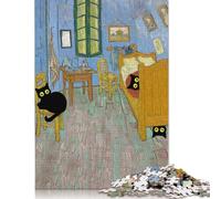Puzzle de 500 pièces « Chat Noir Monet » pour Adultes, Puzzle de 500 pièces, défi Difficile (52 x 38 cm)