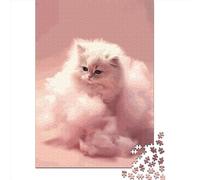 Puzzle de 500 pièces Chatons Barbe à Papa, Puzzle carré créatif en Bois pour Adultes, Cadeau de Noël, 500 pièces (52 x 38 cm)