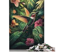 Puzzle de 500 pièces « Colibri dans Un Paradis Tropical » pour Adultes et Adolescents, en Bois, idéal pour Les Jeux de société et Les Cadeaux de Noël. 52 x 38 cm.
