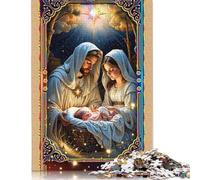 Puzzle de 500 pièces de la Nativité Magique de Noël pour Adultes, difficulté : renforce Les Relations Entre Les Membres de la Famille (500 pièces, 52 x 38 cm).