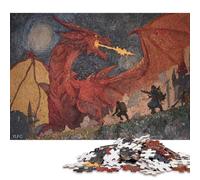 Puzzle de 500 pièces Dragon's Fury Night Attack pour Adultes et Adolescents, Puzzle en Bois, Jeu éducatif, Jouet Stimulant, Cadeau d'anniversaire, 500 pièces (52 x 38 cm)