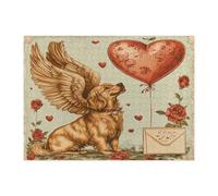 Puzzle de 500 pièces en bois pour adultes Golden Retriever de la Saint-Valentin - Motif chiot vintage - Décoration rétro pour le divertissement à la maison