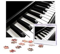 Puzzle de 500 pièces en forme de clé de piano personnalisé pour adultes - Puzzle classique en bois pour famille, mariage, anniversaire, Saint-Valentin