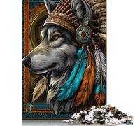 Puzzle de 500 pièces « Esprit du Loup à Plumes » pour Adultes et Puzzles en Bois, Jeu éducatif Familial, 500 pièces (52 x 38 cm)