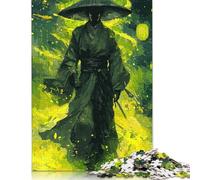 Puzzle de 500 pièces Guerrier Samouraï Vert Puzzles pour Adultes Puzzles en Bois Difficile à compléter mais Amusant et Humoristique 500 pièces (52x38cm)