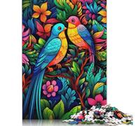 Puzzle de 500 pièces « Juste un couple d'oiseaux âgés » Puzzle carré créatif pour adultes et puzzles en bois Jeu difficile 500 pièces (52 x 38 cm)