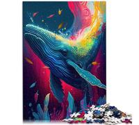 Puzzle de 500 pièces，La Baleine Sensible，pour Adultes et Enfants à partir de 12 Ans Puzzle en Bois，Excellent Cadeau pour Les Adultes，Taille ：38x52 cm
