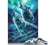 Puzzle de 500 pièces « Loups hurlants sur la Montagne » pour Adultes - Jeu éducatif de 500 pièces (52 x 38 cm)